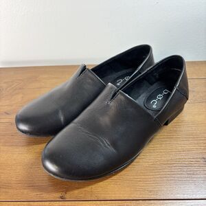 B.O.C Womens Slip-on Flats Hailey Black Leather Casual Dress Shoes Size 6
